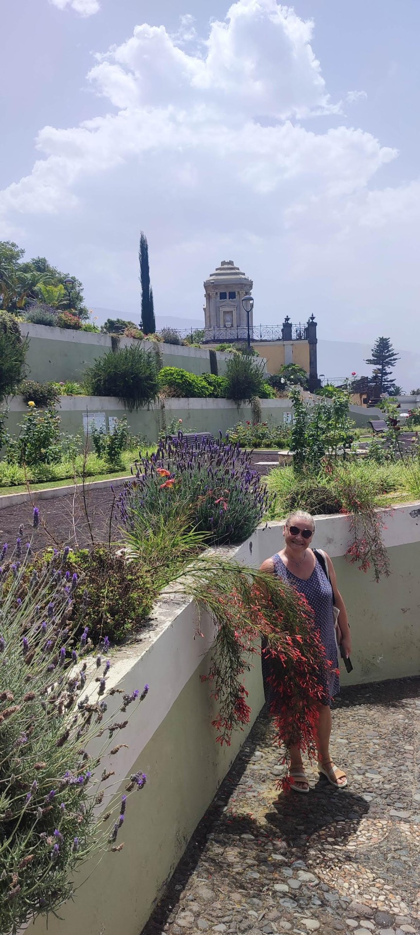 Macizos de lavanda con vista al mausoleo